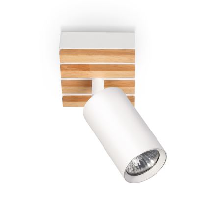 Brilagi - Точечный светильник SELE WOOD 1xGU10/30W/230V белый/дерево