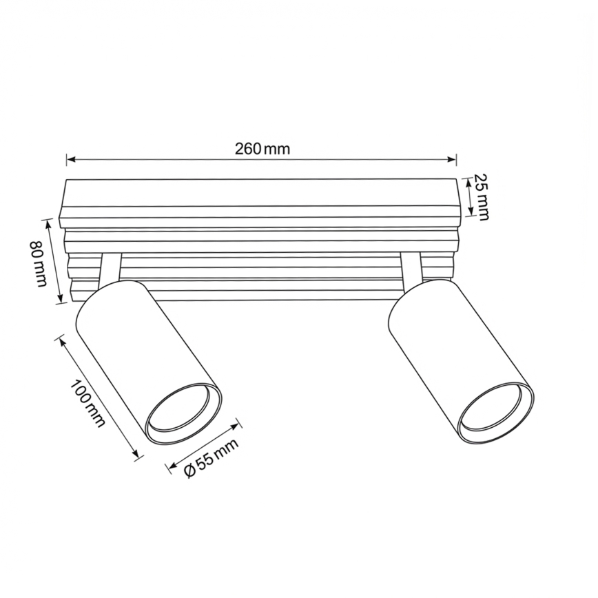 Brilagi - Точечный светильник SELE WOOD 2xGU10/30W/230V белый/дерево