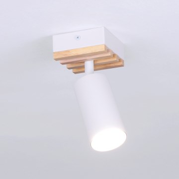 Brilagi - Точечный светильник SELE WOOD ACOUSTIC 1xGU10/30W/230V белый/дерево