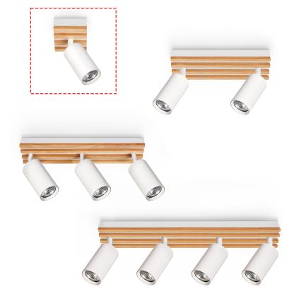 Brilagi - Точечный светильник SELE WOOD ACOUSTIC 1xGU10/30W/230V белый/дерево