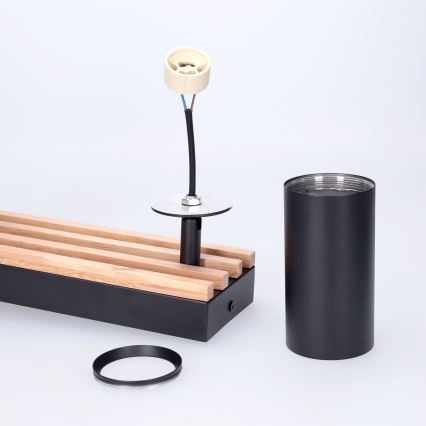 Brilagi - Точечный светильник SELE WOOD ACOUSTIC 2xGU10/30W/230V чёрный/дерево