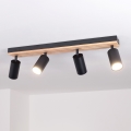 Brilagi - точечный светильник SELE WOOD ACOUSTIC 4xGU10/30W/230V чёрный/дерево
