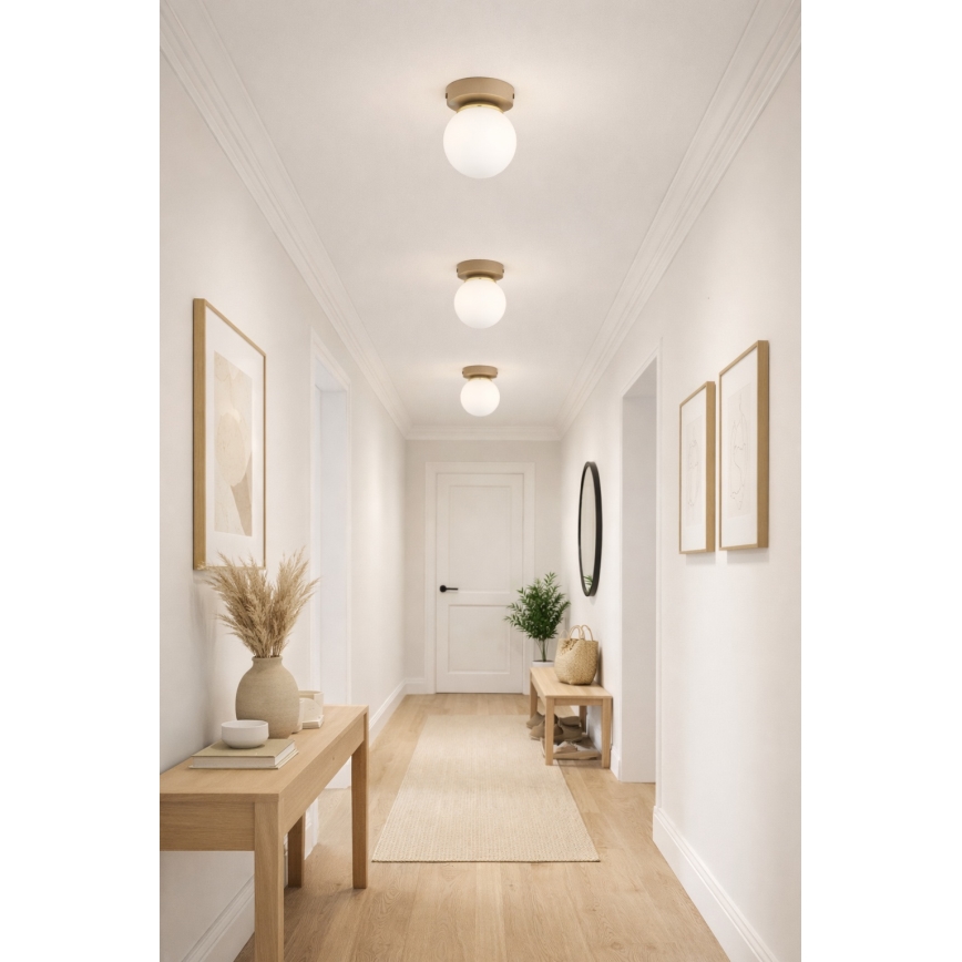 Брілагі - Точковий світильник 1xE27/60W/230V бежевий/золотий