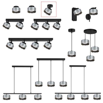 Brilagi - Точковий світильник AURA LUX 1xGX53/30W/230V, діаметр 13 см, чорний/димчастий