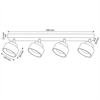 Brilagi - Точковий світильник AURA LUX 4xGX53/30W/230V чорний/димчастий