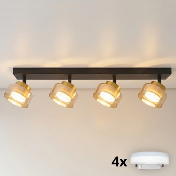 Brilagi - Точковий світильник AURA LUX 4xGX53/30W/230V чорний/золотий