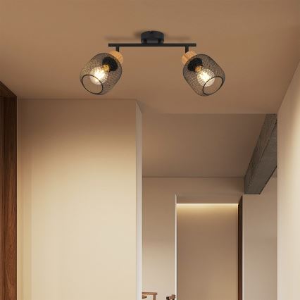 Brilagi - Точковий світильник BASKLITE 2xE27/15W/230V дерево/чорний