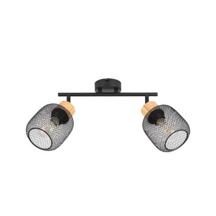 Brilagi - Точковий світильник BASKLITE 2xE27/15W/230V дерево/чорний