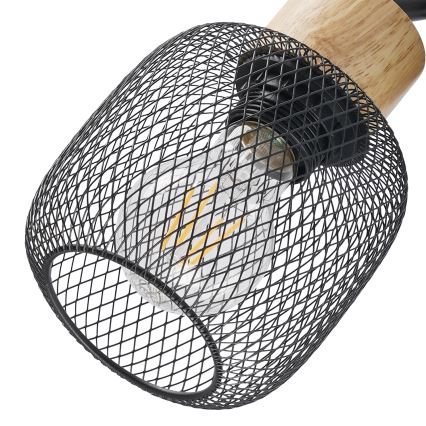 Brilagi - Точковий світильник BASKLITE 3xE27/15W/230V дерев'яний/чорний