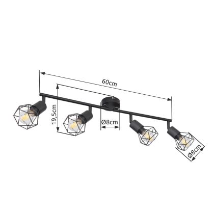 Brilagi - Точковий світильник CAGE 4xE14/40W/230V