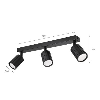 Brilagi - Точковий світильник CRISPINA 3xGU10/10W/230V чорний