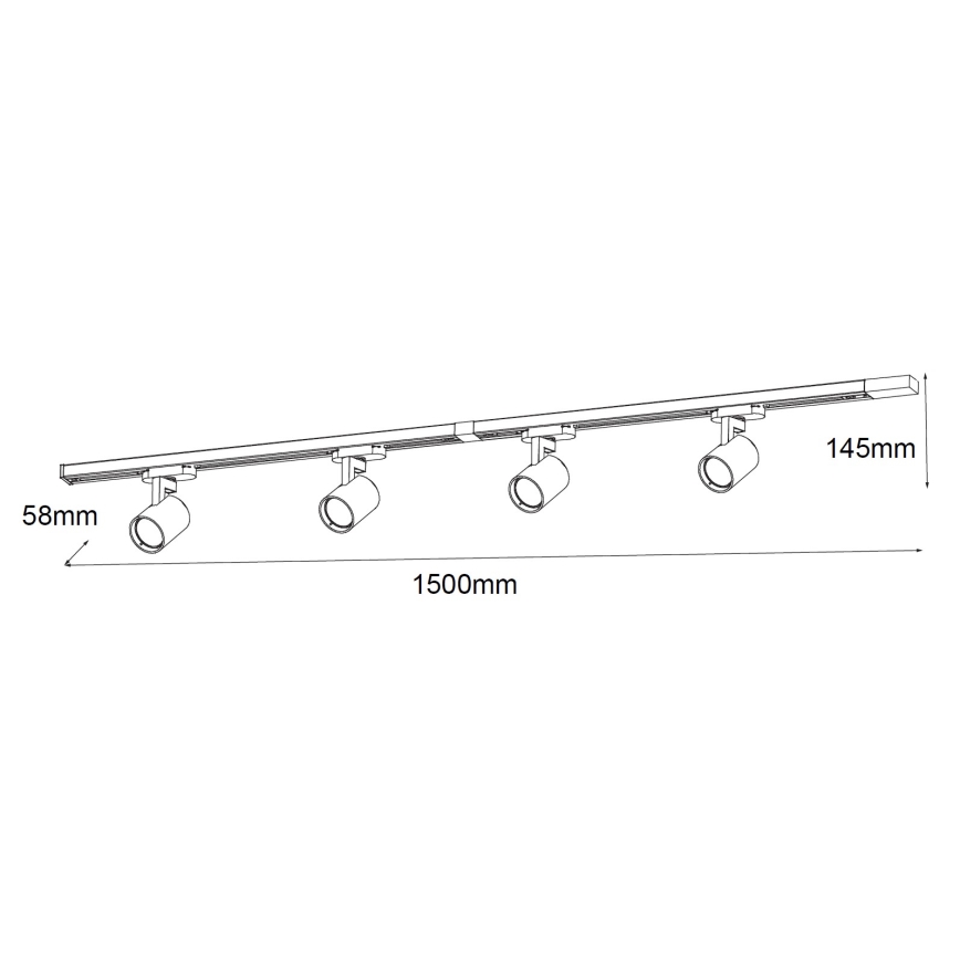 Brilagi - Точковий світильник для шинної системи HUSKY 4xGU10/10W/230V чорний