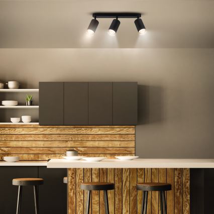 Brilagi - Точковий світильник для ванної кімнати SELE 3xGU10/30W/230V IP44 чорний