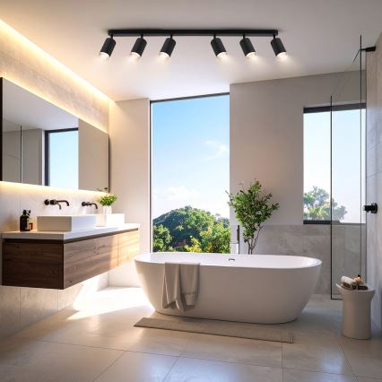 Brilagi - Точковий світильник для ванної кімнати SELE 6xGU10/30W/230V IP44 чорний