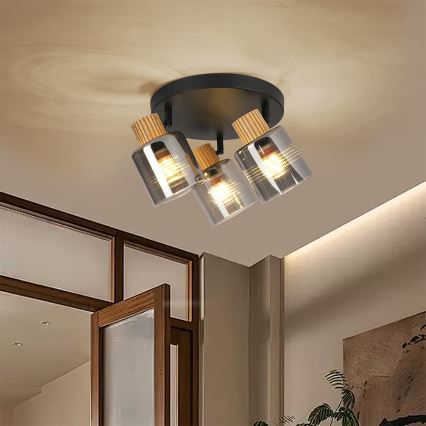 Brilagi - Точковий світильник HYGGE 3xE14/15W/230V чорний/димчастий