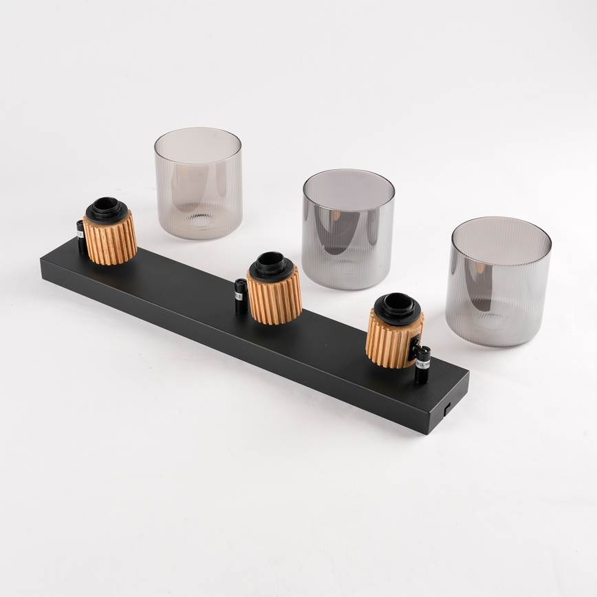 Brilagi - Точковий світильник HYGGE 3xE14/15W/230V чорний/димчастий