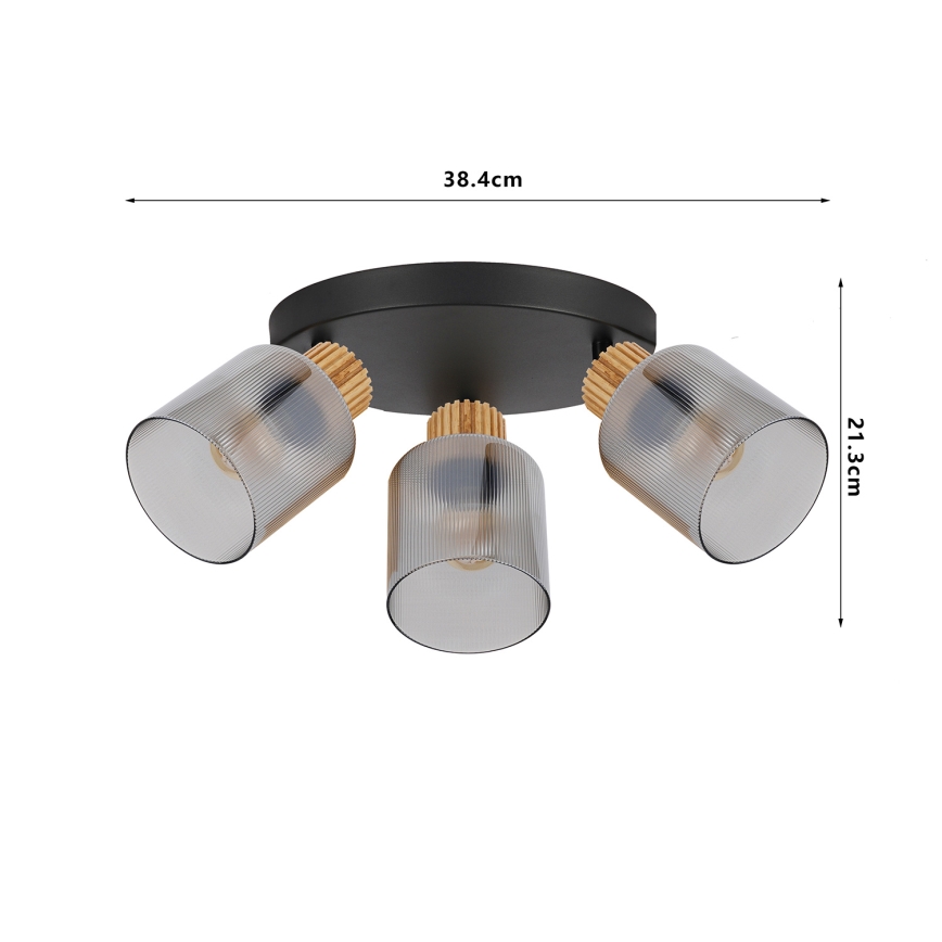 Brilagi - Точковий світильник HYGGE 4xE14/15W/230V чорний/димчастий