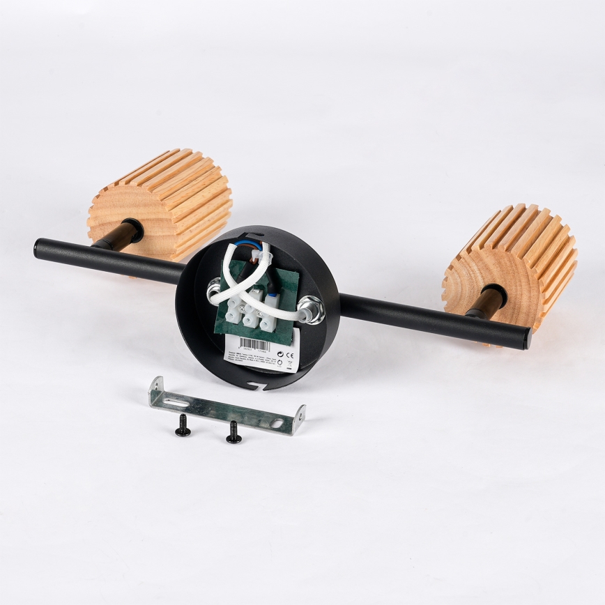 Brilagi - Точковий світильник MODERN WOOD 2xGU10/8W/230V гевея/чорний