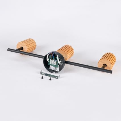 Brilagi - Точковий світильник MODERN WOOD 3xGU10/8W/230V деревина гевеї/чорний