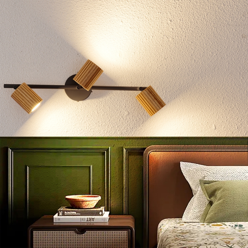 Brilagi - Точковий світильник MODERN WOOD 3xGU10/8W/230V дерев'яний/чорний