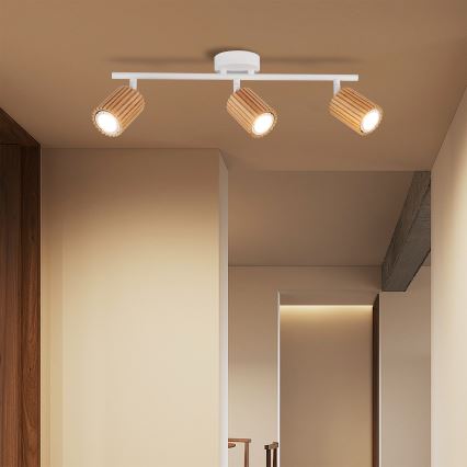 Brilagi - Точковий світильник MODERN WOOD 3xGU10/8W/230V дерево/білий