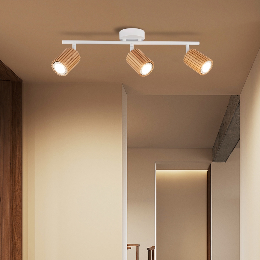 Brilagi - Точковий світильник MODERN WOOD 3xGU10/8W/230V дерево/білий