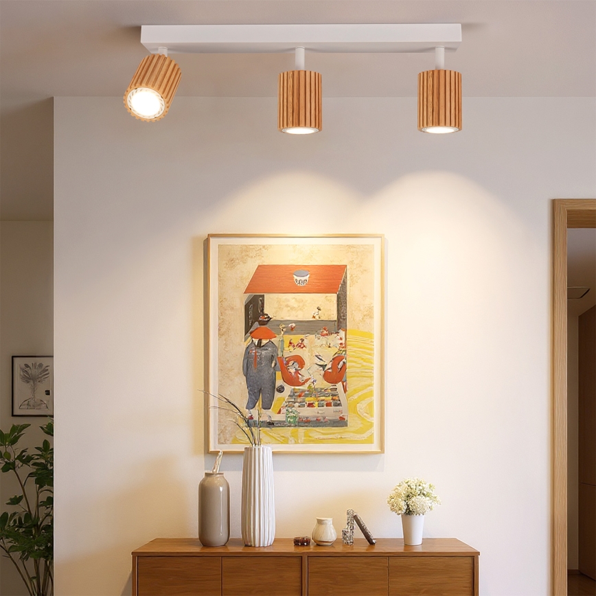 Brilagi - Точковий світильник MODERN WOOD 3xGU10/8W/230V дерево/білий