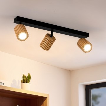 Brilagi - Точковий світильник MODERN WOOD 3xGU10/8W/230V каучукове дерево/чорний