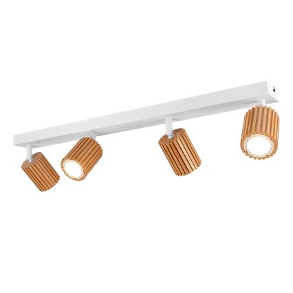 Brilagi - Точковий світильник MODERN WOOD 4xGU10/8W/230V деревина гевеї/білий
