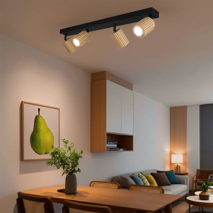 Brilagi - Точковий світильник MODERN WOOD 4xGU10/8W/230V дерево/чорний