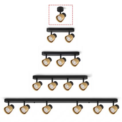 Brilagi - Точковий світильник NUGGET 1xGU10/30W/230V чорний/золотий