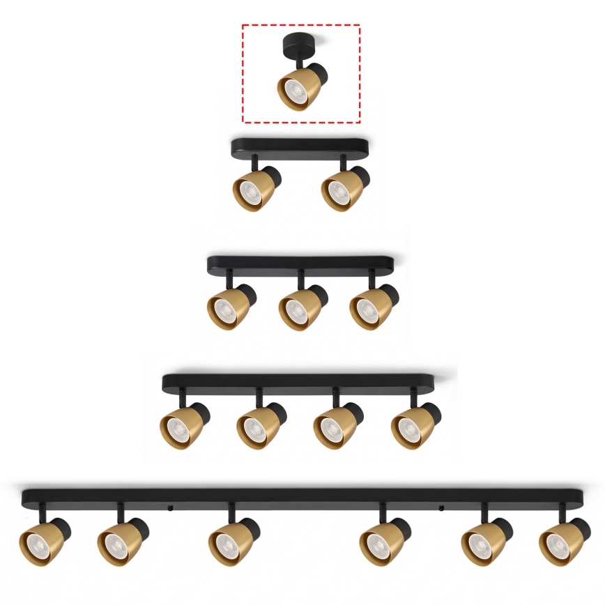 Brilagi - Точковий світильник NUGGET 1xGU10/30W/230V чорний/золотий