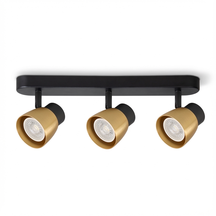Brilagi - Точковий світильник NUGGET 3xGU10/30W/230V чорний/золотий