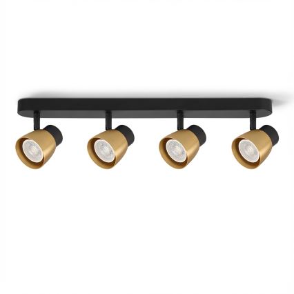 Brilagi - Точковий світильник NUGGET 4xGU10/30W/230V чорний/золотий