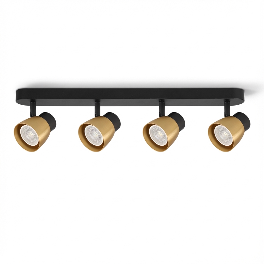 Brilagi - Точковий світильник NUGGET 4xGU10/30W/230V чорний/золотий