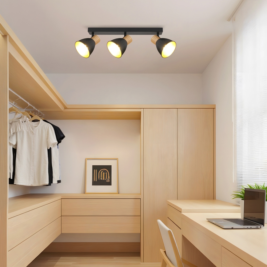 Brilagi - Точковий світильник ODENSE 3xE14/10W/230V дерево/чорний