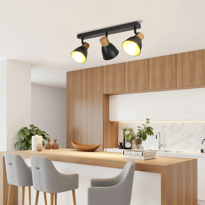 Brilagi - Точковий світильник ODENSE 3xE14/10W/230V дерево/чорний