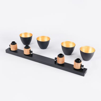 Brilagi - Точковий світильник ODENSE 4xE14/10W/230V резинова деревина/чорний