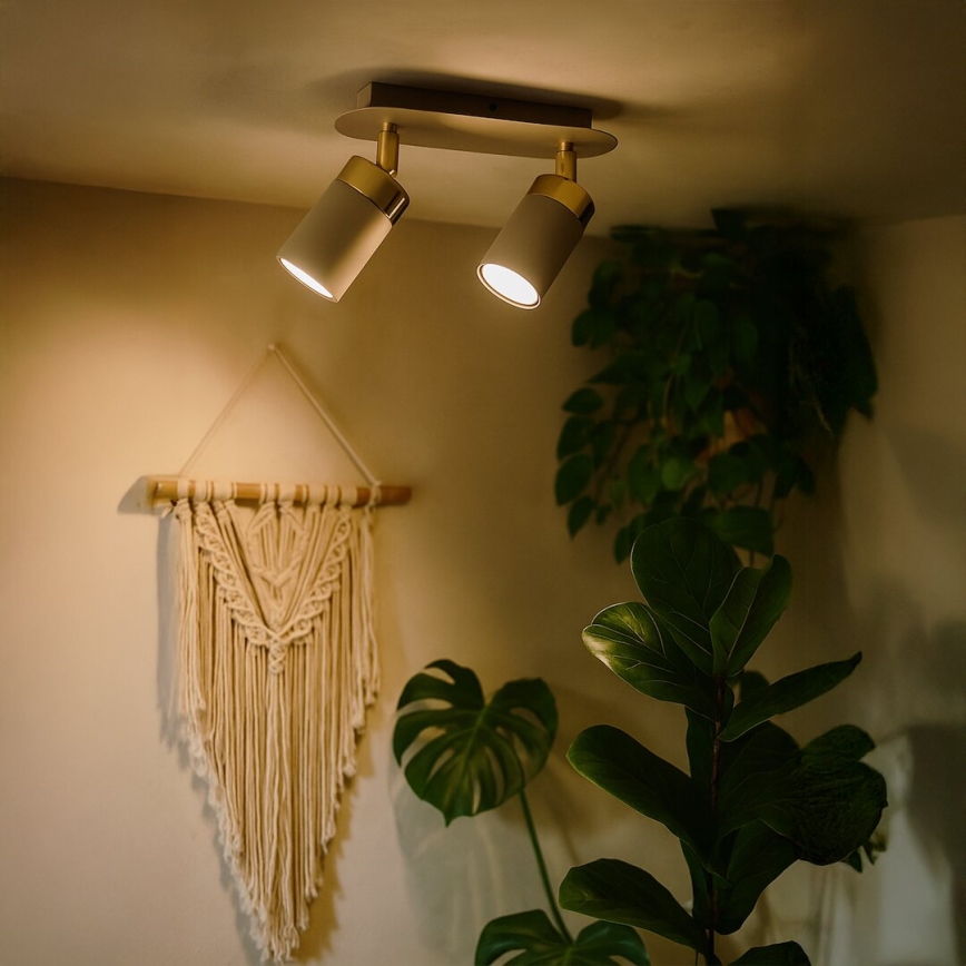 Brilagi - Точковий світильник POKER 2xGU10/25W/230V бежевий/золотий