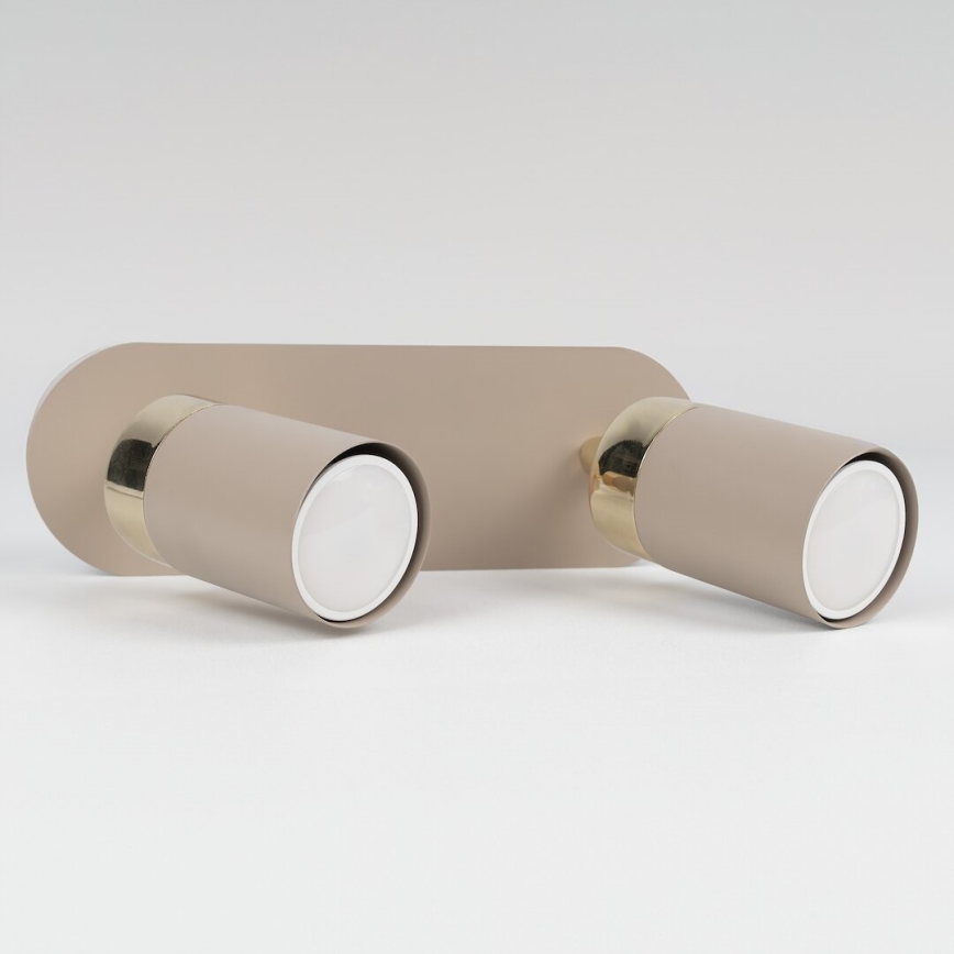 Brilagi - Точковий світильник POKER 2xGU10/25W/230V бежевий/золотий