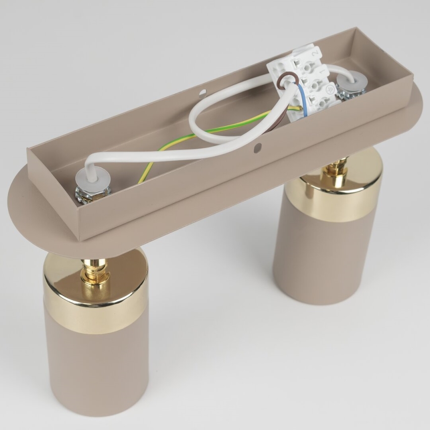 Brilagi - Точковий світильник POKER 2xGU10/25W/230V бежевий/золотий