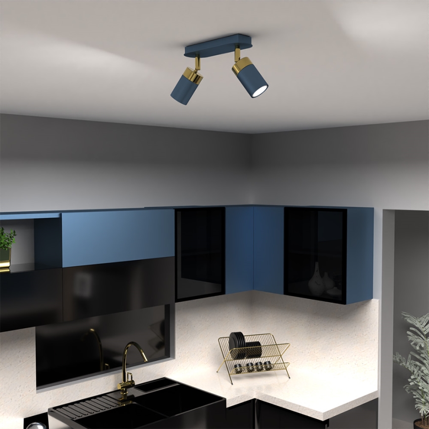 Brilagi - Точковий світильник POKER 2xGU10/25W/230V синій/золотий