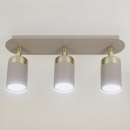 Brilagi - Точковий світильник POKER 3xGU10/25W/230V бежевий/золотий