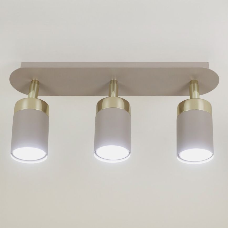Brilagi - Точковий світильник POKER 3xGU10/25W/230V бежевий/золотий