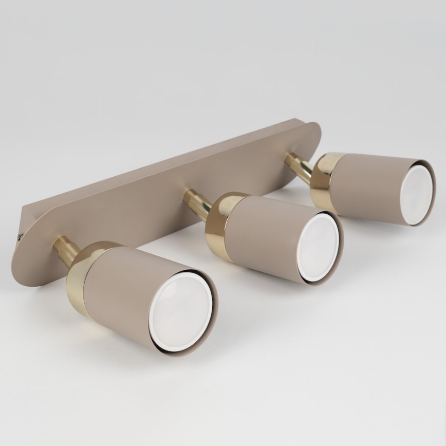 Brilagi - Точковий світильник POKER 3xGU10/25W/230V бежевий/золотий