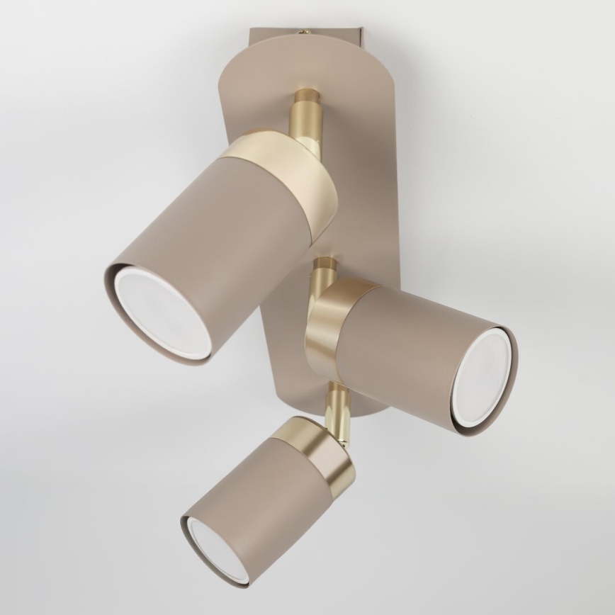 Brilagi - Точковий світильник POKER 3xGU10/25W/230V бежевий/золотий