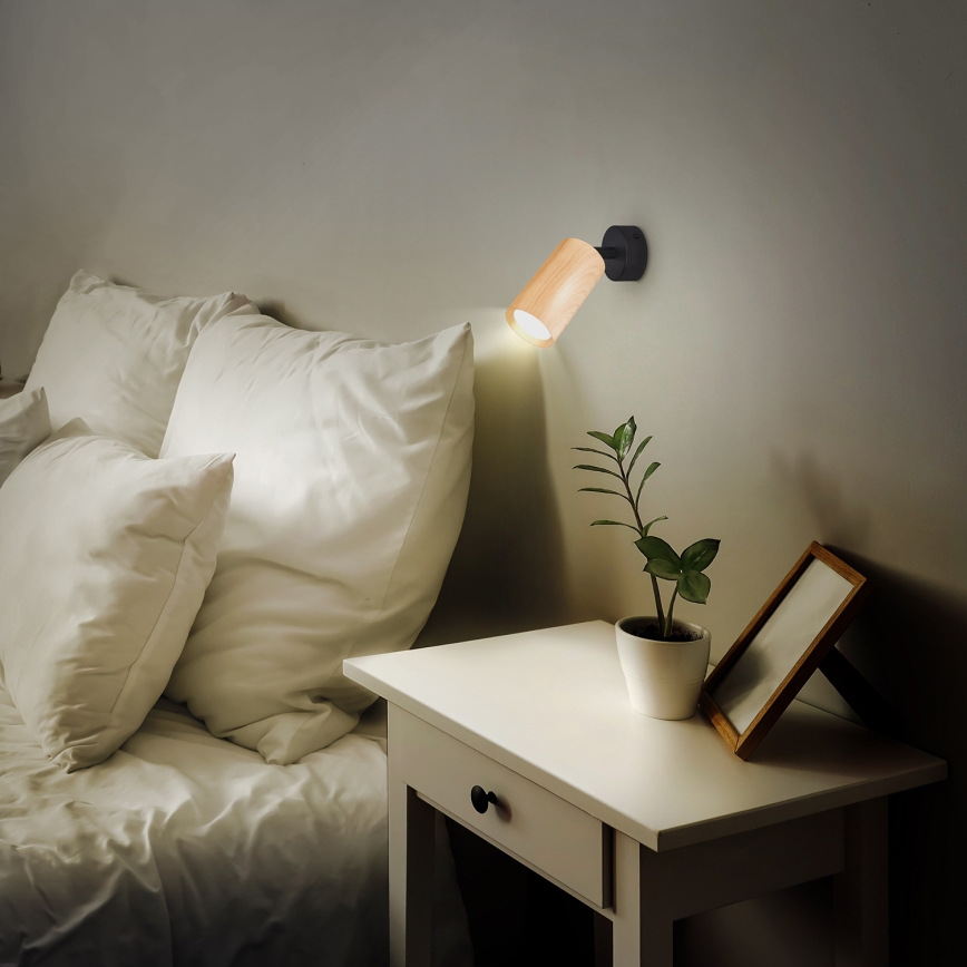 Brilagi - Точковий світильник SELE 1xGU10/30W/230V чорний/дубовий декор