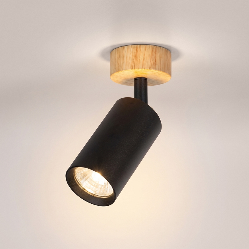 Brilagi - точковий світильник SELE 1xGU10/30W/230V чорний/дубовий декор