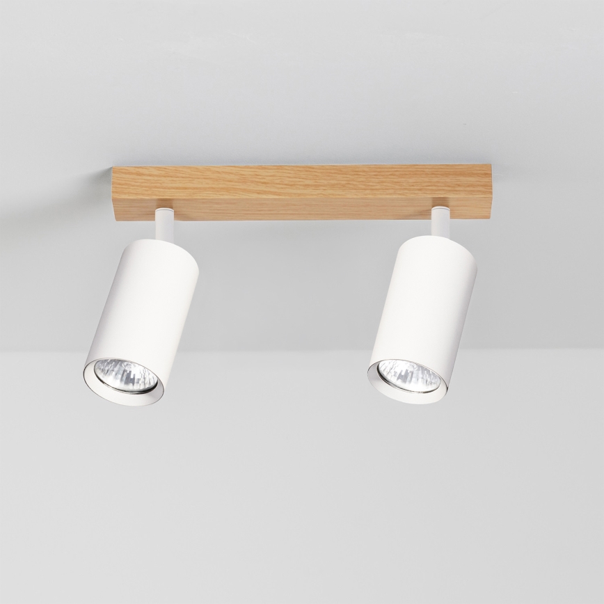 Brilagi - Точковий світильник SELE 2xGU10/30W/230V білий/декор дуба