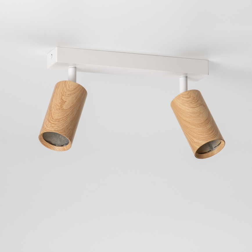 Brilagi - Точковий світильник SELE 2xGU10/30W/230V білий/дубовий декор